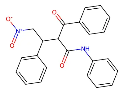 2-benzoyl-4-nitro-N,3-diphenylbutanamide structure
