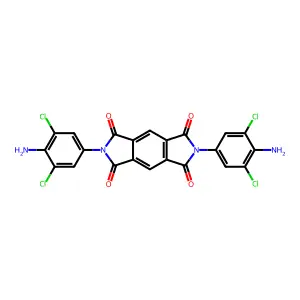2,6-Bis(4-amino-3,5-dichlorophenyl)pyrrolo[3,4-f]isoindole-1,3,5,7-tetrone structure