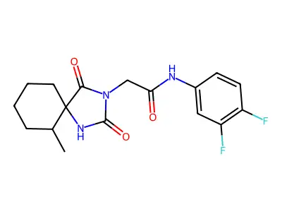 N-(3,4-DIFLUOROPHENYL)-2-(6-METHYL-2,4-DIOXO-1,3-DIAZASPIRO[4.5]DEC-3-YL)ACETAMIDE structure