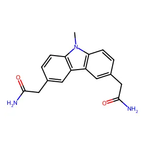 2-[6-(2-Amino-2-oxoethyl)-9-methylcarbazol-3-yl]acetamide structure
