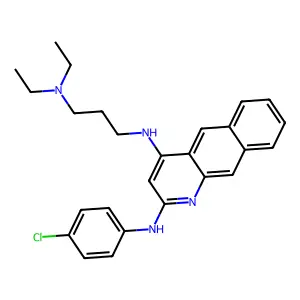 Benzo(g)quinoline-2,4-diamine, N2-(4-chlorophenyl)-N4-(3-(diethylamino)propyl)- structure