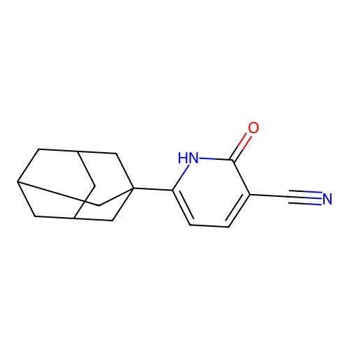 6-((3r,5r,7r)-Adamantan-1-yl)-2-oxo-1,2-dihydropyridine-3-carbonitrile structure
