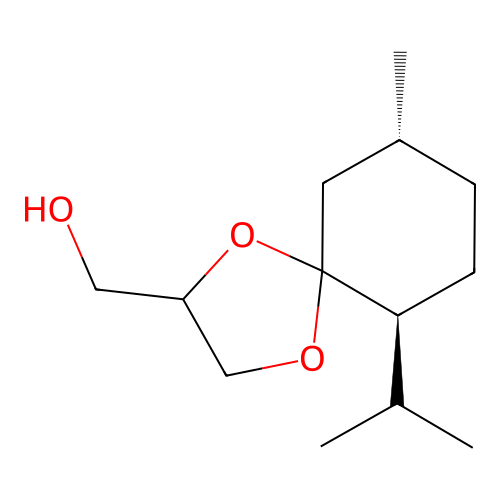 Menthone 1,2-glycerol ketal, (-)- structure