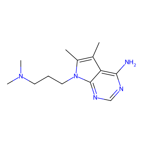 7-(3-(dimethylamino)propyl)-5,6-dimethyl-7H-pyrrolo[2,3-d]pyrimidin-4-amine structure