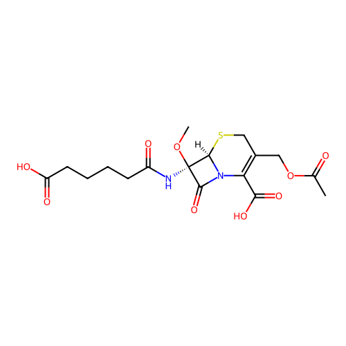 7-(5-Carboxyvaleramido)-7-methoxycephalosporanic acid structure