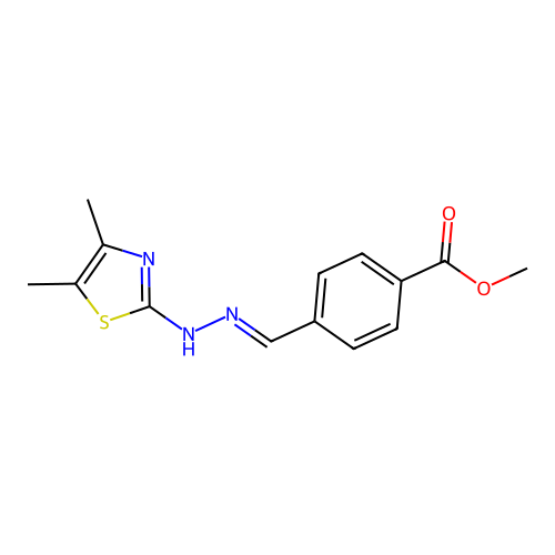 4-[(4,5-Dimethyl-thiazol-2-yl)-hydrazonomethyl]-benzoic acid methyl ester structure