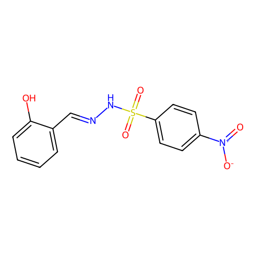 N-[(2-hydroxyphenyl)methylideneamino]-4-nitrobenzenesulfonamide structure