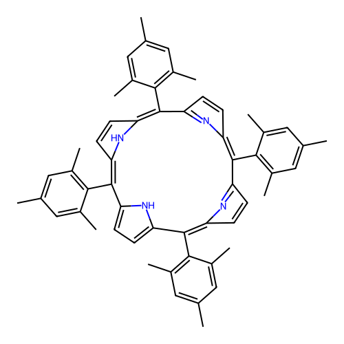 5,10,15,20-Tetrakis(2,4,6-trimethylphenyl)-21,22-dihydroporphyrin structure