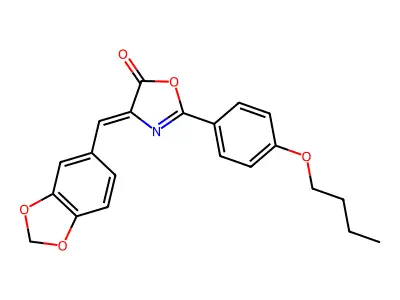 4-(1,3-Benzodioxol-5-ylmethylidene)-2-(4-butoxyphenyl)-1,3-oxazol-5-one structure