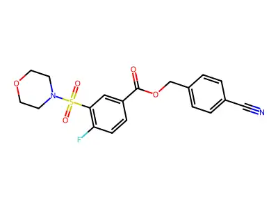 (4-Cyanophenyl)methyl 4-fluoro-3-morpholin-4-ylsulfonylbenzoate structure