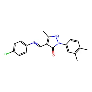 (4Z)-4-{[(4-chlorophenyl)amino]methylidene}-2-(3,4-dimethylphenyl)-5-methyl-2,4-dihydro-3H-pyrazol-3-one structure