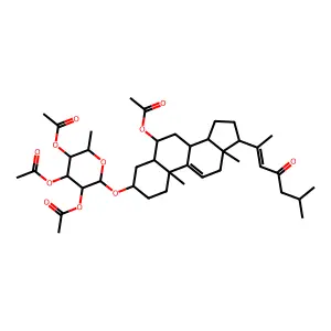 Cholesta-9(11),20(22)-dien-23-one, 6-(acetyloxy)-3-[(2,3,4-tri-O-acetyl-deoxy-beta-D-galactopyranosyl)oxy]-, (3beta,5alpha,6alpha)- structure