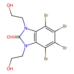 4,5,6,7-Tetrabromo-1,3-dihydro-1,3-bis(2-hydroxyethyl)-2H-benzimidazol-2-one structure