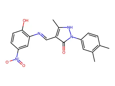 (4Z)-2-(3,4-dimethylphenyl)-4-{[(2-hydroxy-5-nitrophenyl)amino]methylidene}-5-methyl-2,4-dihydro-3H-pyrazol-3-one structure