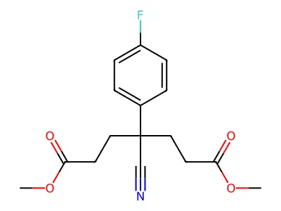 Dimethyl 4-cyano-4-(4-fluorophenyl)heptanedioate structure