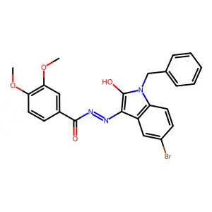 N-(1-Benzyl-5-bromo-2-hydroxyindol-3-yl)imino-3,4-dimethoxybenzamide structure