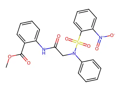 Methyl 2-[[2-[(2-nitrophenyl)sulfonyl-phenyl-amino]acetyl]amino]benzoate structure