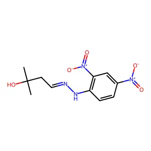 3-Hydroxy-3-methylbutyraldehyde 2,4-dinitrophenyl hydrazone structure