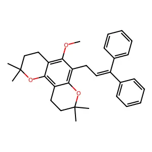 2H,8H-Benzo[1,2-b:3,4-b']dipyran, 6-(3,3-diphenyl-2-propenyl)-3,4,9,10-tetrahydro-5-methoxy-2,2,8,8-tetramethyl- structure
