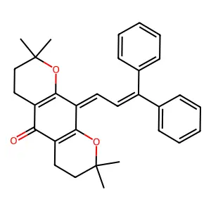2H,5H-Benzo[1,2-b:5,4-b']dipyran-5-one, 10-(3,3-diphenyl-2-propenylidene)-3,4,6,7,8,10-hexahydro-2,2,8,8-tetramethyl- structure