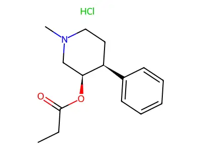 3-Piperidinol, 1-methyl-4-phenyl-, propionate (ester), hydrochloride, (Z)- structure