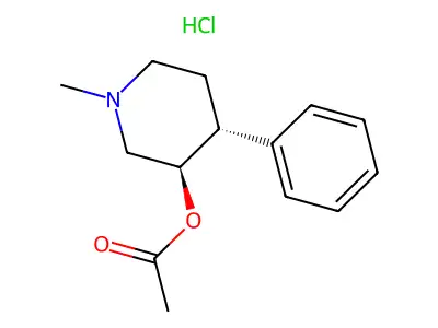3-Piperidinol, 1-methyl-4-phenyl-, acetate (ester), hydrochloride, (E)- structure