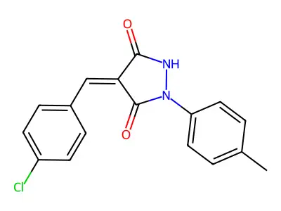 (4Z)-4-[(4-chlorophenyl)methylidene]-1-(4-methylphenyl)pyrazolidine-3,5-dione structure
