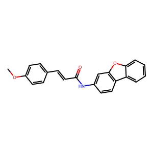 (E)-N-dibenzofuran-3-yl-3-(4-methoxyphenyl)prop-2-enamide structure