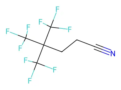 5,5,5-Trifluoro-4,4-bis(trifluoromethyl)pentanenitrile structure