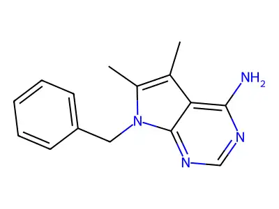7-benzyl-5,6-dimethyl-7H-pyrrolo(2,3-d)pyrimidin-4-amine structure