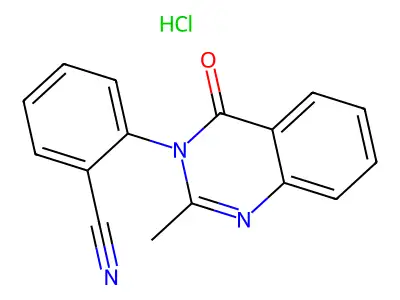 Benzonitrile, 2-(2-methyl-4-oxo-3(4H)-quinazolinyl)-, monohydrochloride structure