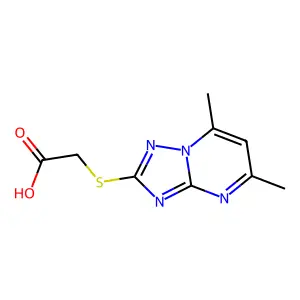 Acetic acid, [(5,7-dimethyl[1,2,4]triazolo[1,5-a]pyrimidin-2-yl)thio]- structure