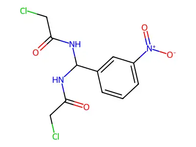 Acetamide, N,N'-[(3-nitrophenyl)methylene]bis[2-chloro- structure