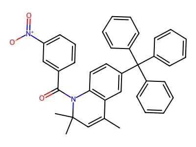 (3-Nitrophenyl)-(2,2,4-trimethyl-6-tritylquinolin-1-yl)methanone structure