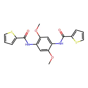 N,N'-(2,5-dimethoxy-1,4-phenylene)di(2-thiophenecarboxamide) structure