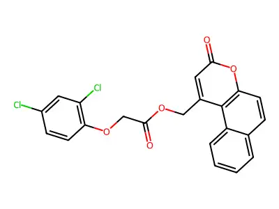 (3-Oxobenzo[f]chromen-1-yl)methyl 2-(2,4-dichlorophenoxy)acetate structure