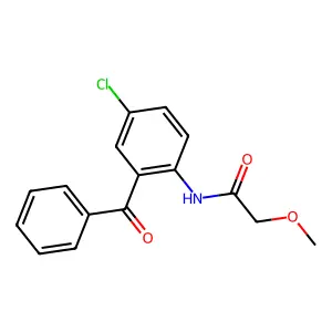 N-(2-benzoyl-4-chlorophenyl)-2-methoxyacetamide structure