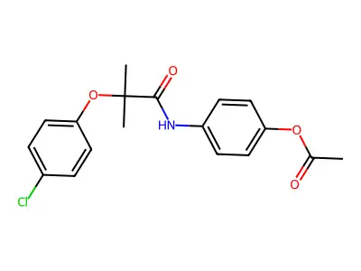 Propanamide, N-(4-(acetyloxy)phenyl)-2-(4-chlorophenoxy)-2-methyl- structure