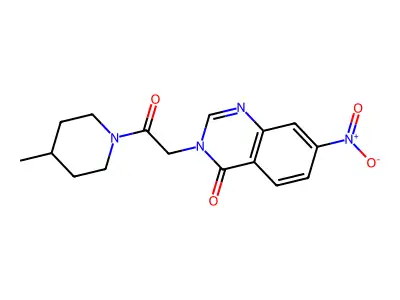 3-[2-(4-Methylpiperidin-1-yl)-2-oxoethyl]-7-nitroquinazolin-4-one structure