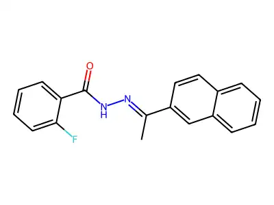 2-fluoro-N-[(E)-1-naphthalen-2-ylethylideneamino]benzamide structure