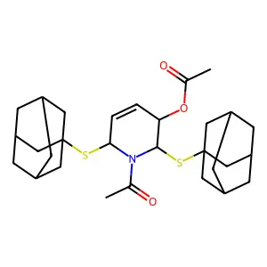 1-Acetyl-2,6-bis(1-adamantylthio)-1,2,3,6-tetrahydro-3-pyridinyl acetate structure