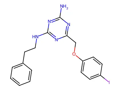 1,3,5-Triazine-2,4-diamine, 6-((4-iodophenoxy)methyl)-N-(2-phenylethyl)- structure