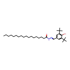 N-[(3,5-ditert-butyl-4-hydroxyphenyl)methylideneamino]octadecanamide structure