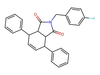 2-[(4-Fluorophenyl)methyl]-4,7-diphenyl-3a,4,7,7a-tetrahydroisoindole-1,3-dione structure
