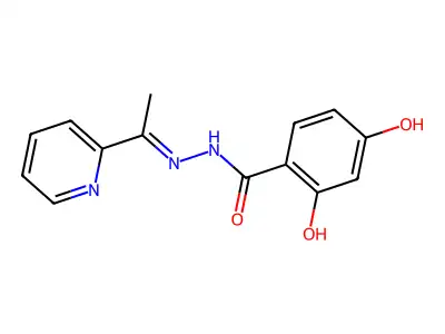 2,4-dihydroxy-N-[(E)-1-pyridin-2-ylethylideneamino]benzamide structure