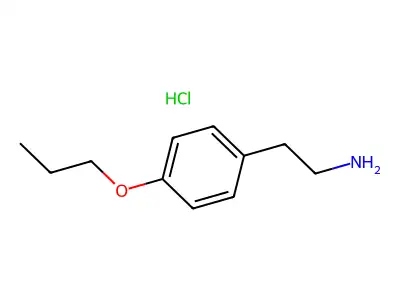 Benzeneethanamine, 4-propoxy-, hydrochloride (1:1) structure