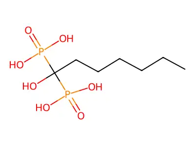 (1-Hydroxyheptane-1,1-diyl)bis(phosphonic acid) structure