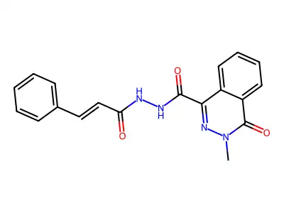 3-methyl-4-oxo-N'-(3-phenylprop-2-enoyl)phthalazine-1-carbohydrazide structure