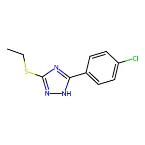 5-(4-chlorophenyl)-3-ethylsulfanyl-1H-1,2,4-triazole structure