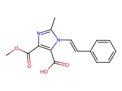 1H-Imidazole-4,5-dicarboxylic acid, 2-methyl-1-(2-phenylethenyl)-, 4-methyl ester, (E)- structure